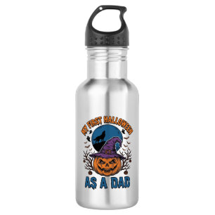 First Halloween Dad Vintage Pumpkin Wolf Shirt_1 532 Ml Water Bottle