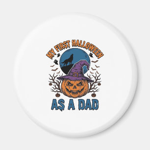 First Halloween Dad Vintage Pumpkin Wolf Shirt_1 Magnet