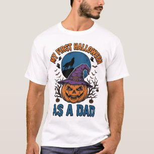 First Halloween Dad Vintage Pumpkin Wolf Shirt_1 T-Shirt