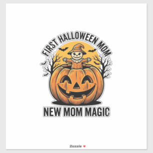 First Halloween Mom Vintage Pumpkin Bat Shirt_1