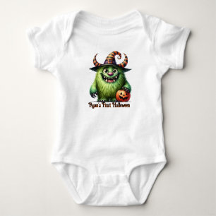 First Halloween Monster Add Baby's Name Baby Bodysuit