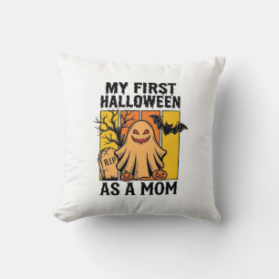 First Halloween Mum Shirt Vintage Ghost Design_1 Cushion