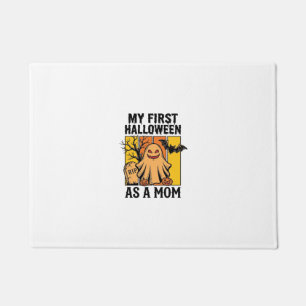 First Halloween Mum Shirt Vintage Ghost Design_1 Doormat