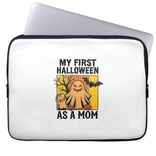 First Halloween Mum Shirt Vintage Ghost Design_1 Laptop Sleeve