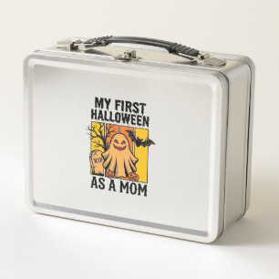 First Halloween Mum Shirt Vintage Ghost Design_1 Metal Lunch Box