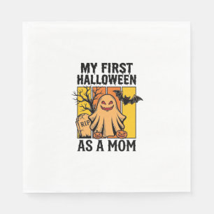 First Halloween Mum Shirt Vintage Ghost Design_1 Napkin