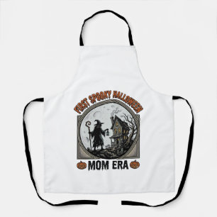 First Halloween Mum Vintage Engraving Haunted Witc Apron