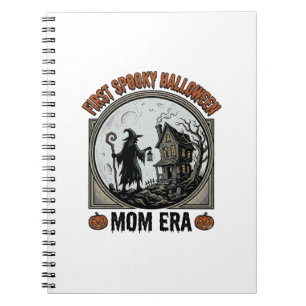 First Halloween Mum Vintage Engraving Haunted Witc Notebook
