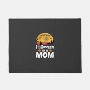 First Halloween Mum Vintage Sunset Design_1 Doormat