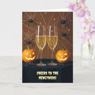 First Halloween Newlyweds Being Married Cute Card