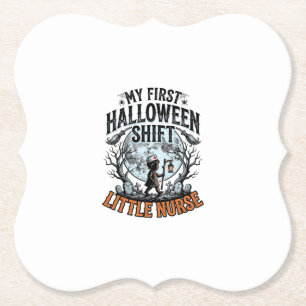 First Halloween Nurse Spooky Moon Infant Costume D Paper Coaster
