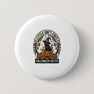 First Halloween Outfit Vintage Black Cat Pumpkin_1 6 Cm Round Badge