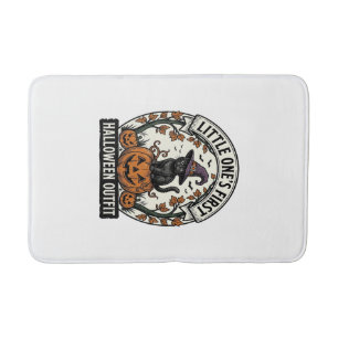 First Halloween Outfit Vintage Black Cat Pumpkin_1 Bath Mat