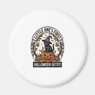 First Halloween Outfit Vintage Black Cat Pumpkin_1 Magnet