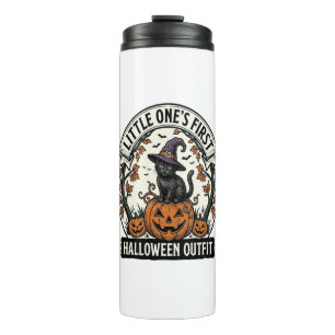 First Halloween Outfit Vintage Black Cat Pumpkin_1 Thermal Tumbler