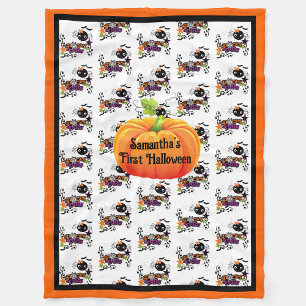First Halloween Personalize Name Cute Baby Fleece 