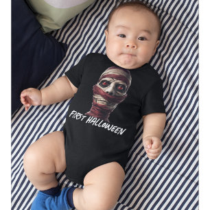 First Halloween Scary Mummy Spooky Undead Baby Bodysuit