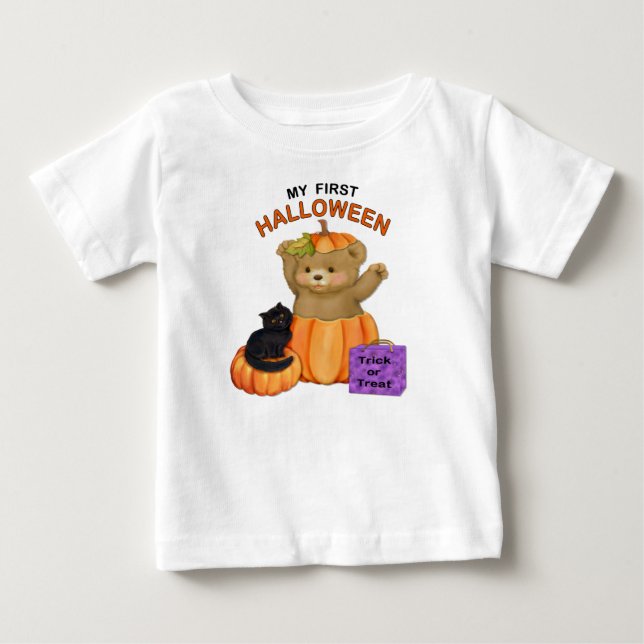 First Halloween Teddy Baby T-Shirt (Front)