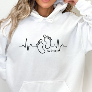First Heartbeat Pregnancy Announcement Hoodie
