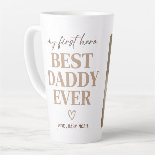 First Hero Best Daddy Ever Modern Photo Latte Mug