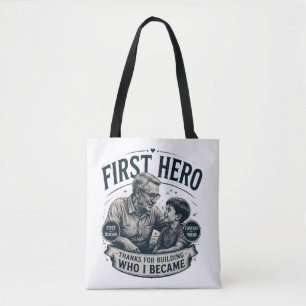 First Hero Forever Friend Father's Day Vintage Tote Bag