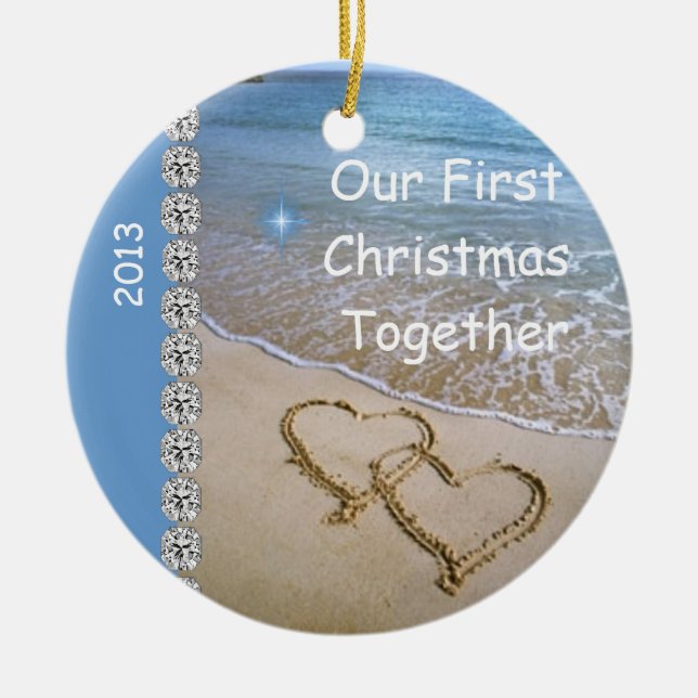 First HOLIDAY TOGETHER BEACH 2013 CUSTOM ORNAMEN Ceramic Tree Decoration (Front)