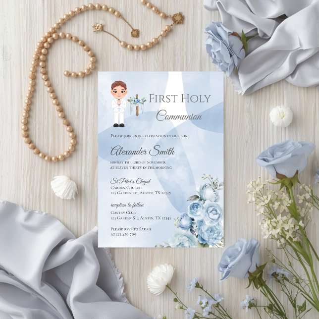  First Holy Boy Communion Invitation (Creator Uploaded)