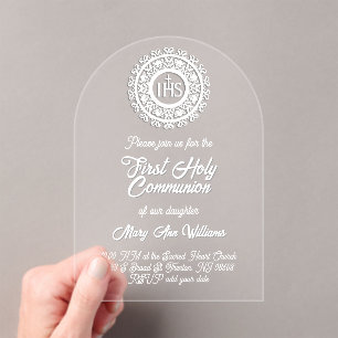 First Holy Communion Acrylic Invitations