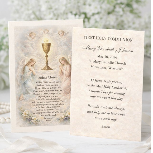 First Holy Communion Anima Christi Remembrance Enclosure Card (Creator Uploaded)