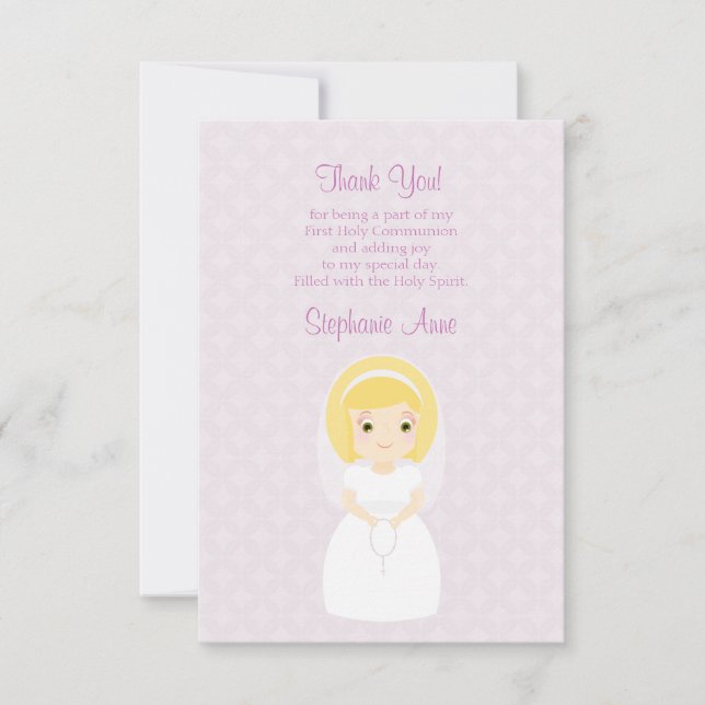 First Holy Communion Blonde Girl Invitation (Front)