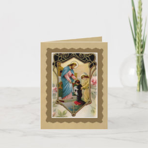 First Holy Communion Boy with Jesus & Angel Card