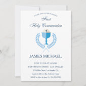 First Holy Communion Boys Blue Invitation (Front)
