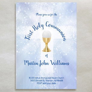 First Holy Communion Catholic boy Invitation