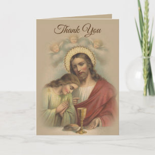 First Holy Communion Catholic Thank You Card