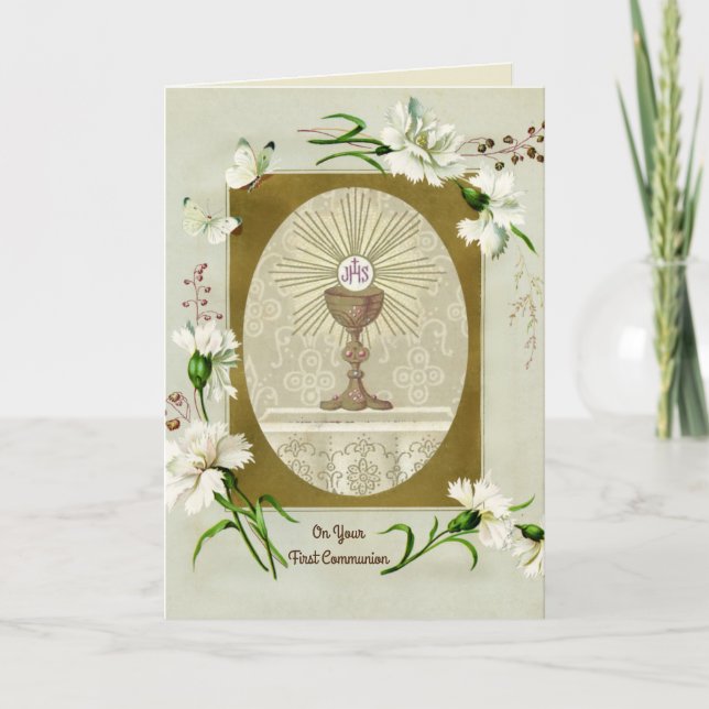 First Holy Communion Catholic Traditional Card (Front)