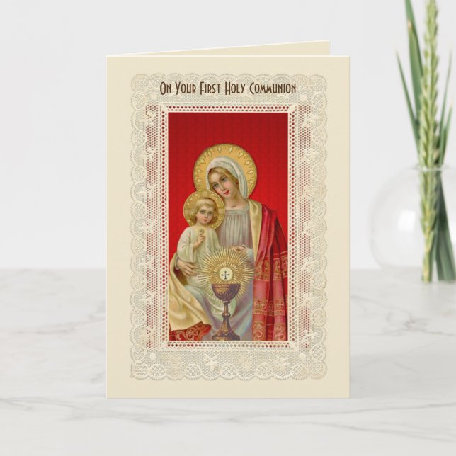 First Holy Communion Catholic Traditional Card (Front)
