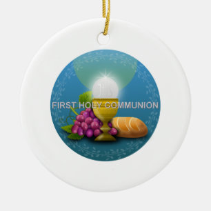 First Holy Communion Chalice and Host Ceramic Tree Decoration