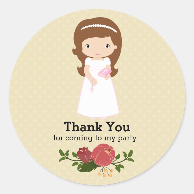First Holy Communion * choose background colour Classic Round Sticker (Front)