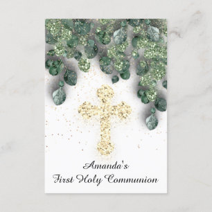 First Holy Communion  Christian Event Cross White Invitation