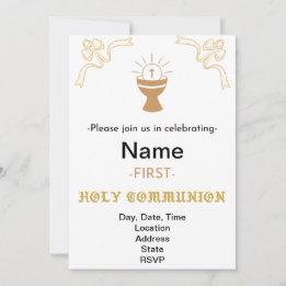 FIRST HOLY COMMUNION CLASSIC  INVITATION