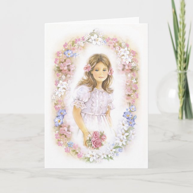 First Holy Communion, confirmation  girl Card (Front)