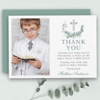First Holy Communion Cross Eucalyptus Leaves