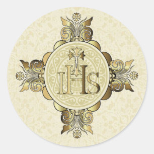 First Holy Communion Eucharist on Altar Classic Round Sticker