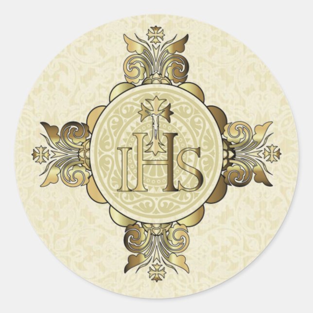 First Holy Communion Eucharist on Altar Classic Round Sticker (Front)