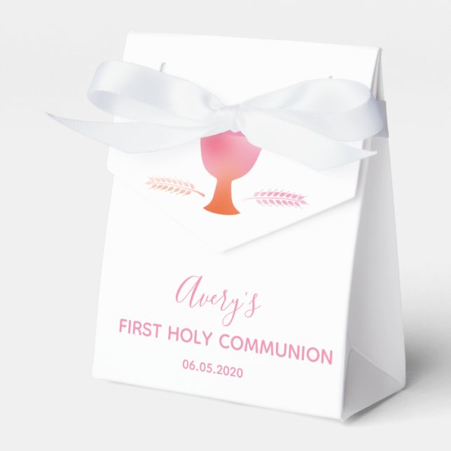 First Holy Communion Favour Box, Girl's Communion Box (Front Side)