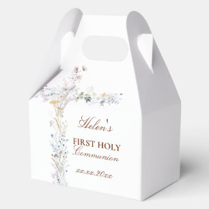 First Holy Communion floral cross Favour Box