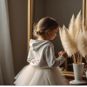 first holy communion floral hoodie