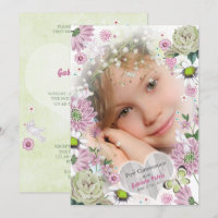 First Holy Communion Floral | Photo Invitations