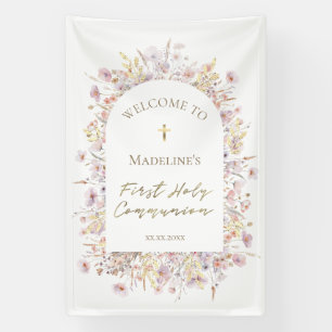 First Holy Communion floral welcome Banner