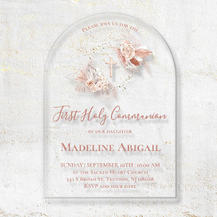 First Holy Communion girl Acrylic Invitations